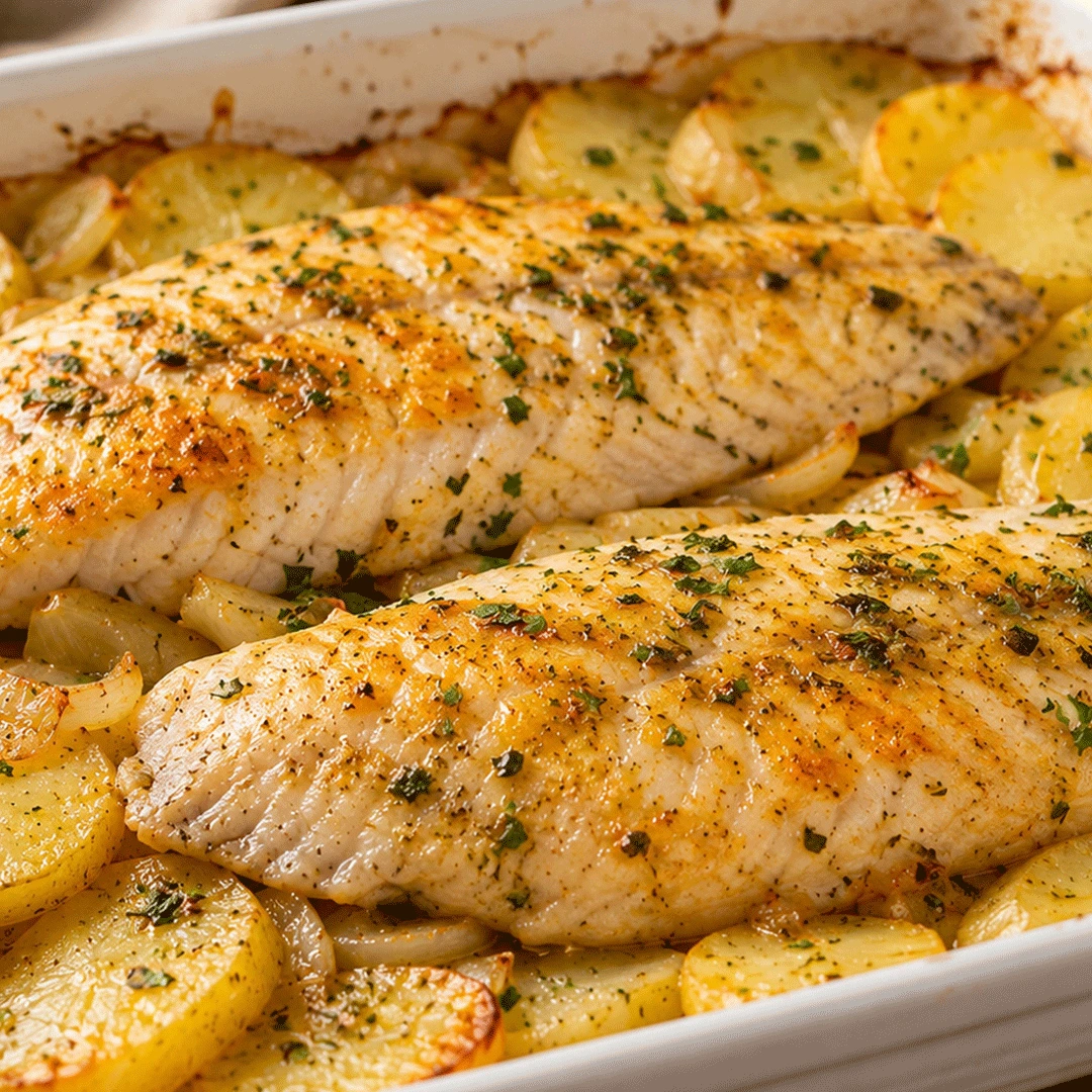 TILÁPIA AO FORNO COM BATATAS